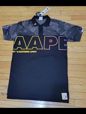 ★BAPE Relax Silhouette Side Shark Polo★ BAPE Relax Silhouette Side Shark Polo Blanco/Verde Hombre - FW18 - US